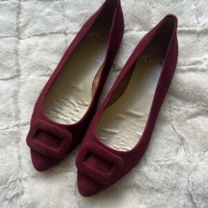 Vionic Deep Red Suede Flats